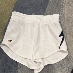 Aviator Nation White Thunderbolt Shorts